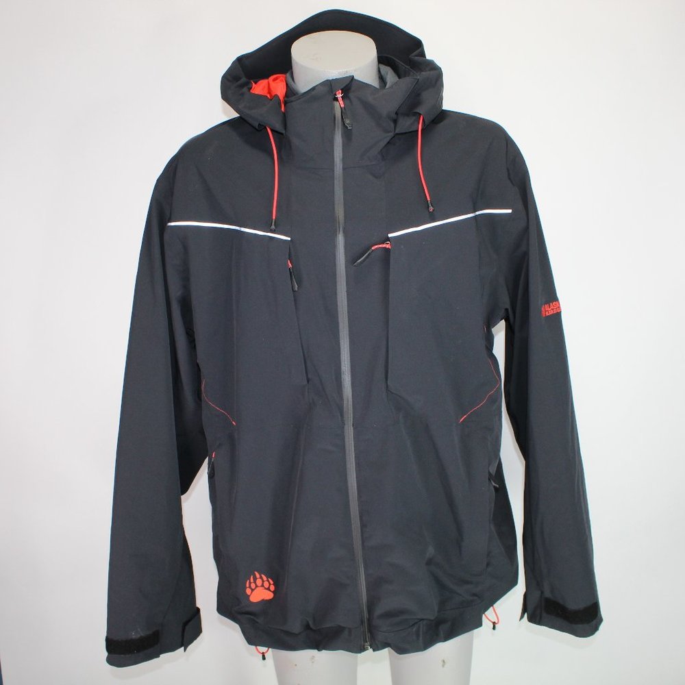Duluth Trading Co Black Performance Jacket with Red Accents